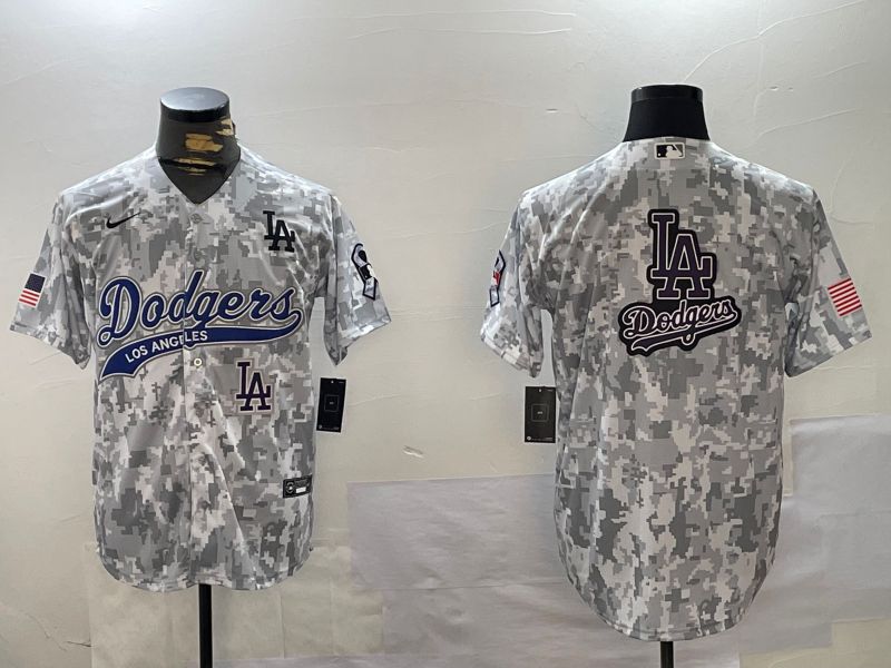 Men Los Angeles Dodgers Blank Camo Joint Name 2024 Nike MLB Jersey style 8